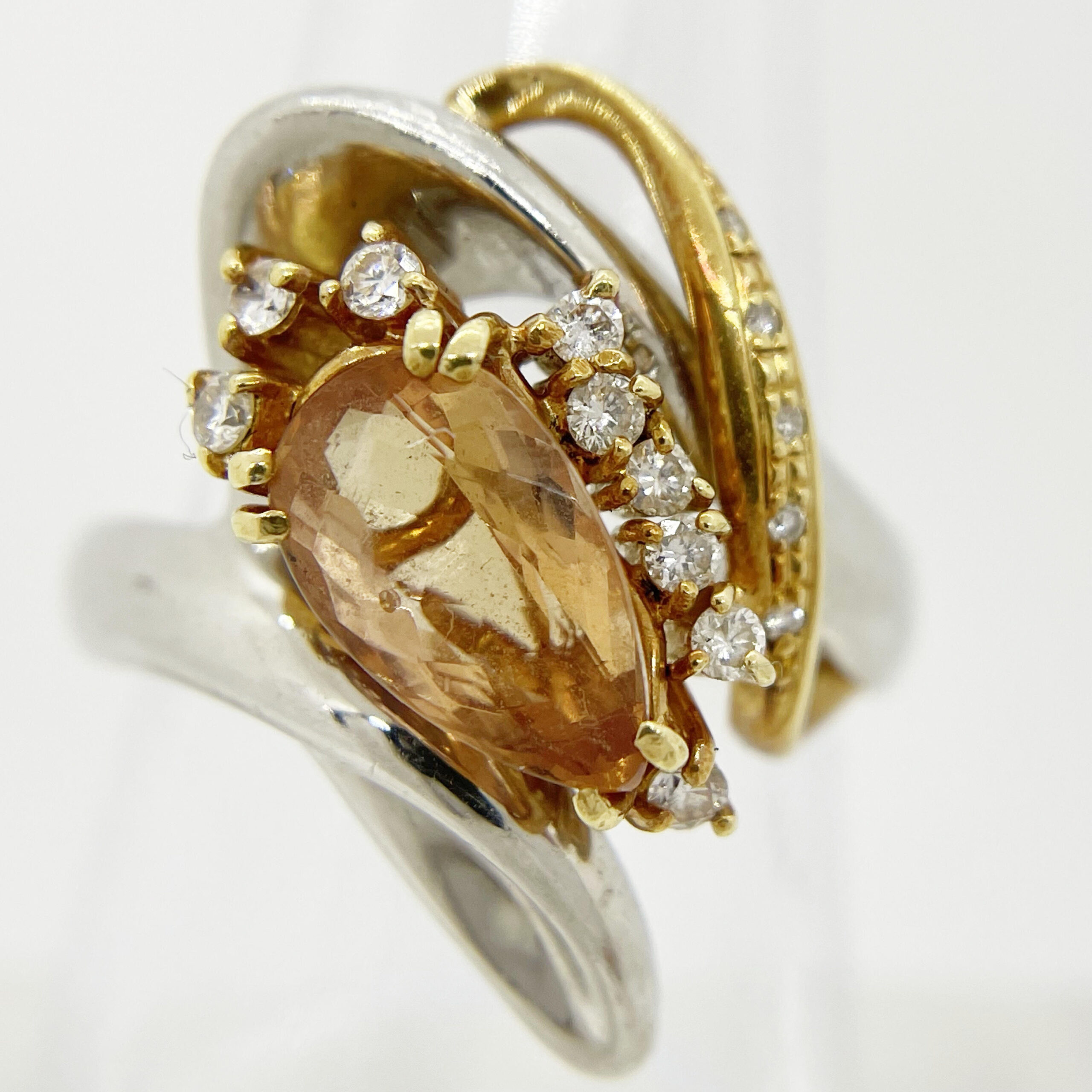 【買取】指輪 18金/プラチナ900 トパーズ ダイヤモンド